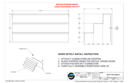 detailed dimensions and instruction for the 3 tiers acrylic riser