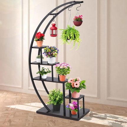 5-Tiers Metal Crescent Plant Stand