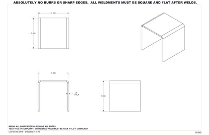 5wx5dx5h 1/4" Thick Acrylic Riser AR-100001P-1-1