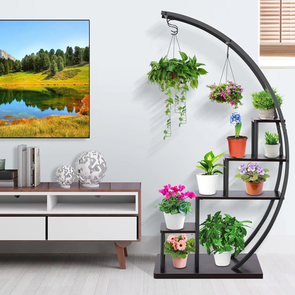 5-Tiers Metal Crescent Plant Stand