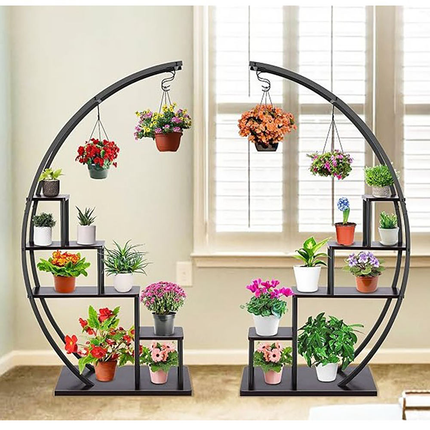 5-Tiers Metal Crescent Plant Stand
