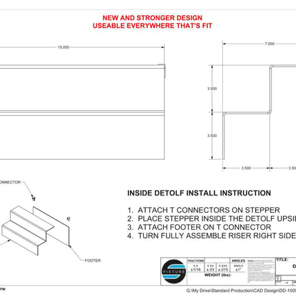 15in Wide Acrylic Riser Display Stand- 2 Tiers