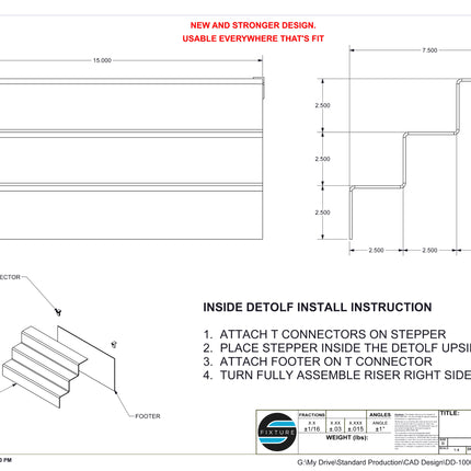 15in Wide Acrylic Riser Display Stand - 3 Tiers