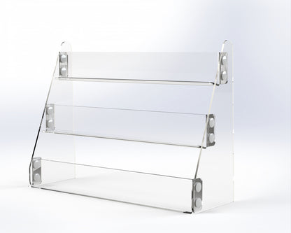 3 tiers acrylic card display angled position