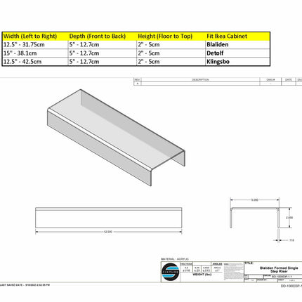 12.5 in Wide Acrylic Riser Display Stand - 1 Tier