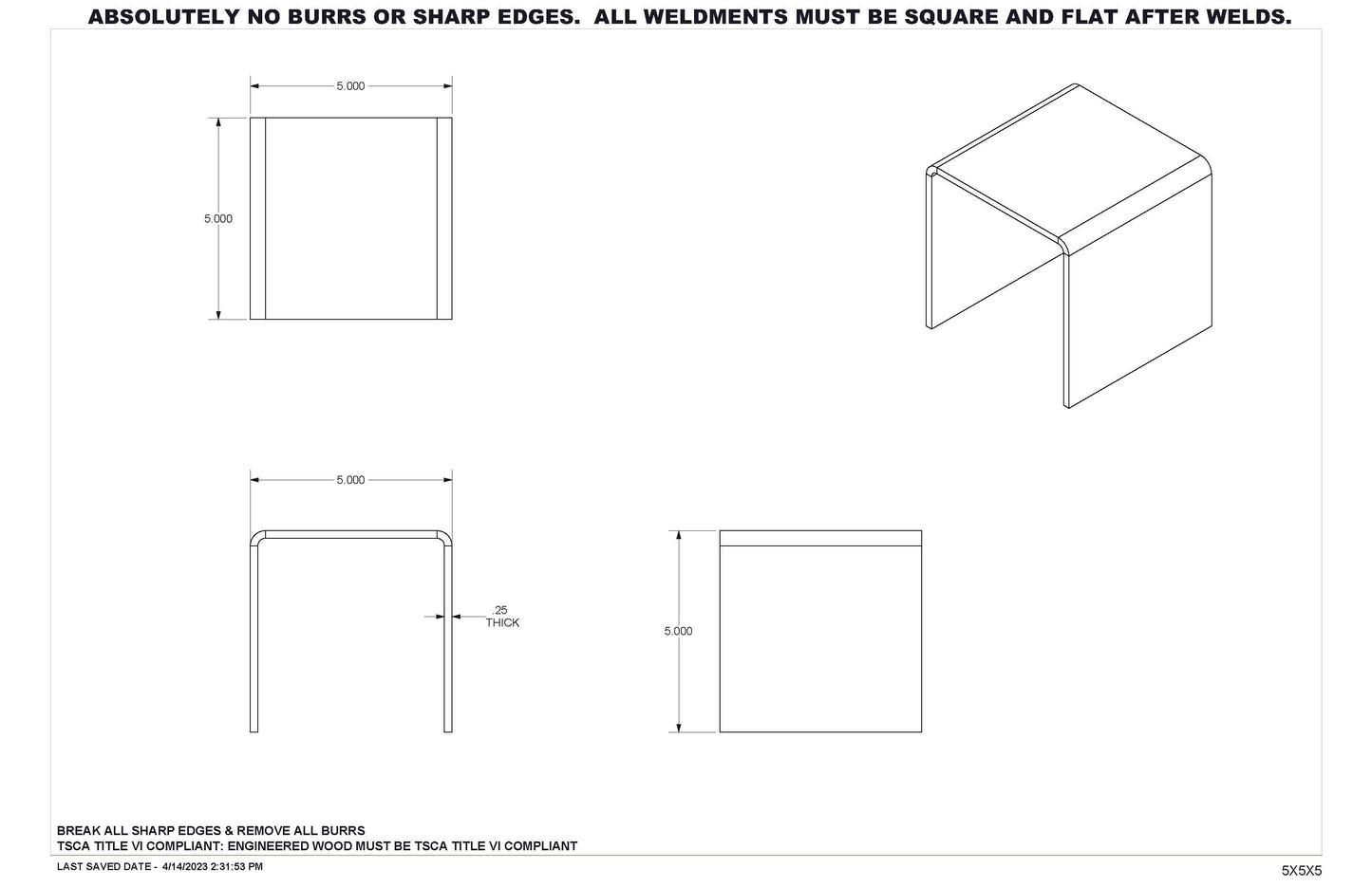 square acrylic riser blueprint