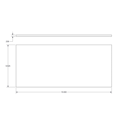 Ikea Detolf 5" x 15" Acrylic replacement shelf 1/4" thick.