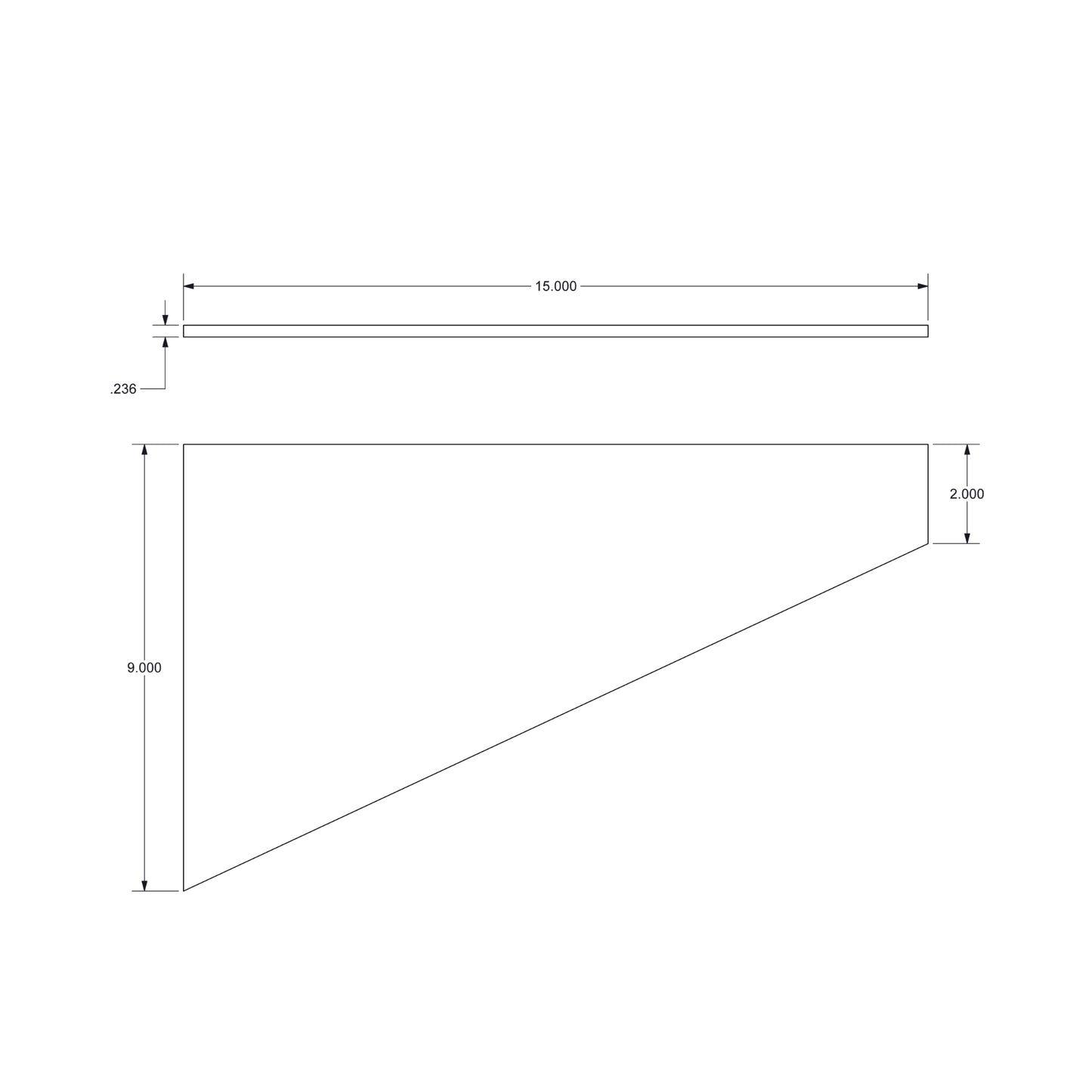 Ikea Detolf 9" x 15" Acrylic angled replacement shelf 1/4" thick.