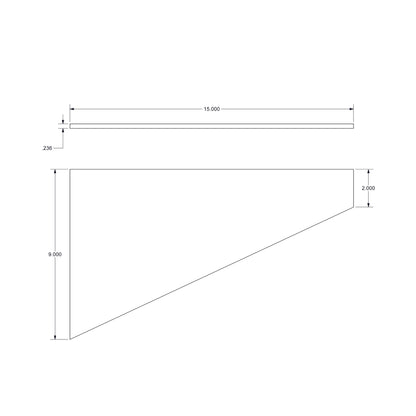 Ikea Detolf 9" x 15" Acrylic angled replacement shelf 1/4" thick.