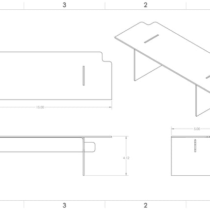 15x4x5 Acrylic Display Stand - 1 Tier - 15"x4"x5"