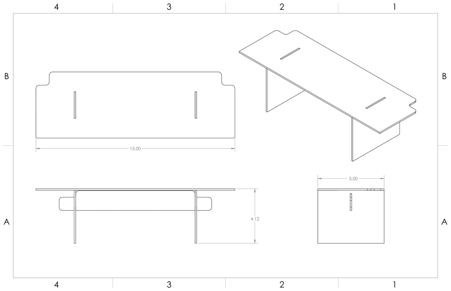 Acrylic Display Stand - 1 Tier - 15"x4"x5"