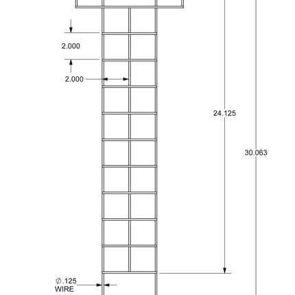 plant trellis detailed dimensions